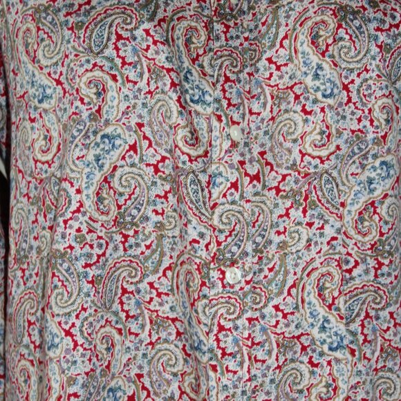 Chaps Women's No Iron  Multicolor 100 % Cotton Long Sleeve Button Shirt Size L - Picture 3 of 10